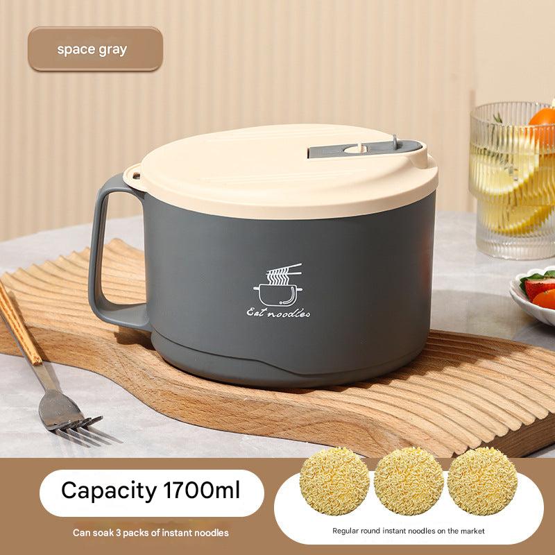 Large stainless steel bowl with lid for meals