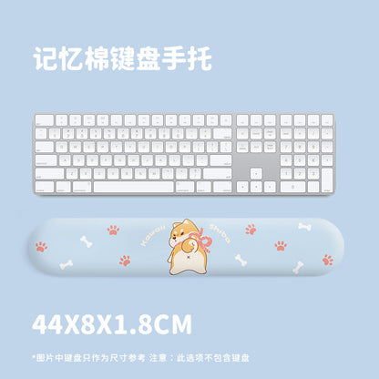 Cute Shiba Inu 3D Gaming Mouse Pad with Wrist Support - Natural Rubber Anti-Slip Design