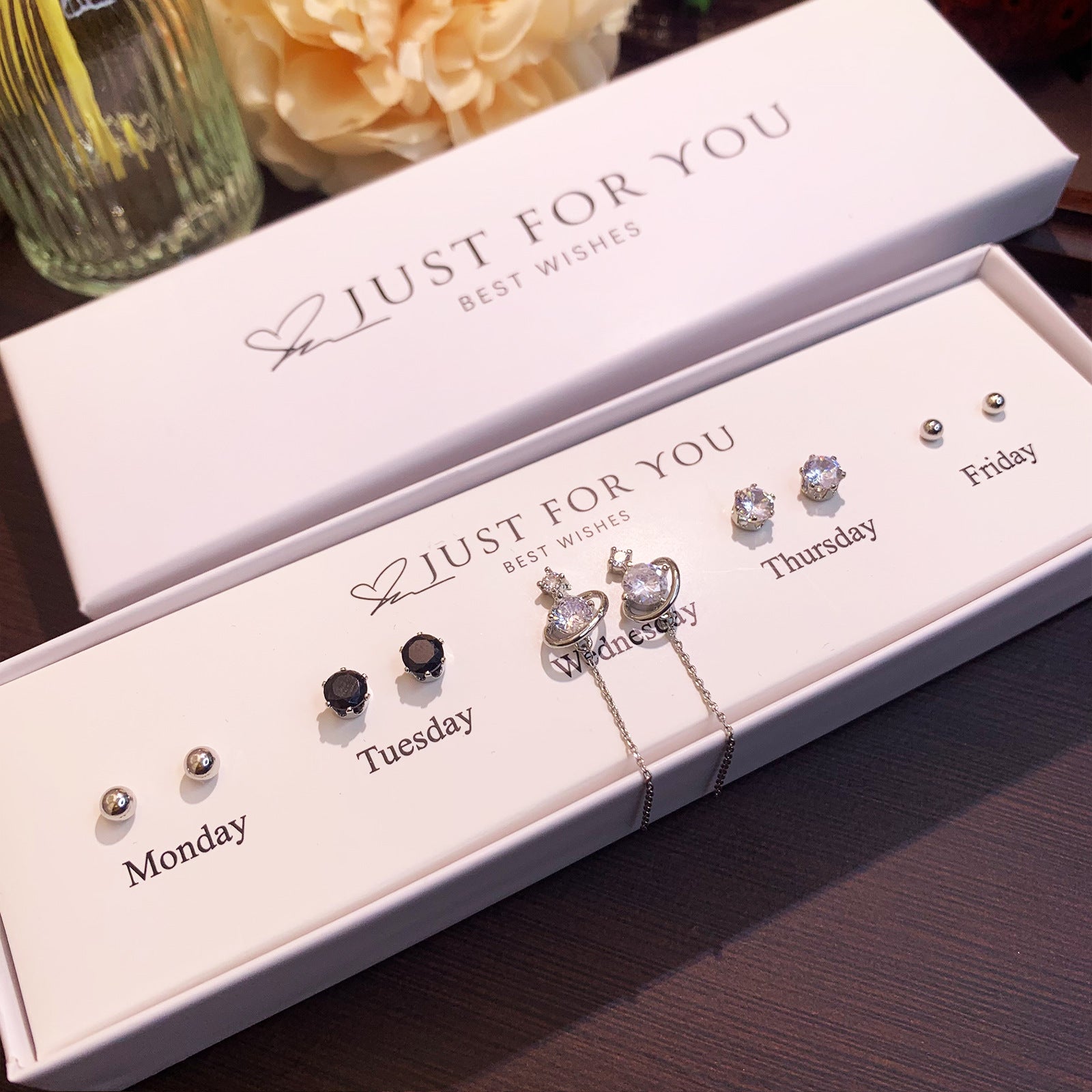 Heart-Shaped Earring Set