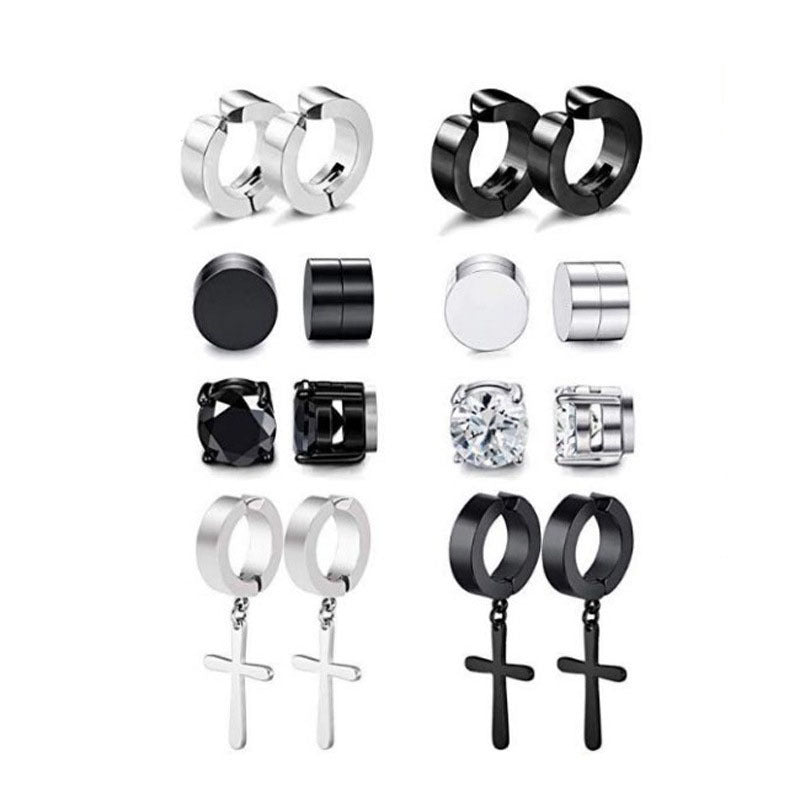 Cross earrings with zirconia inlay