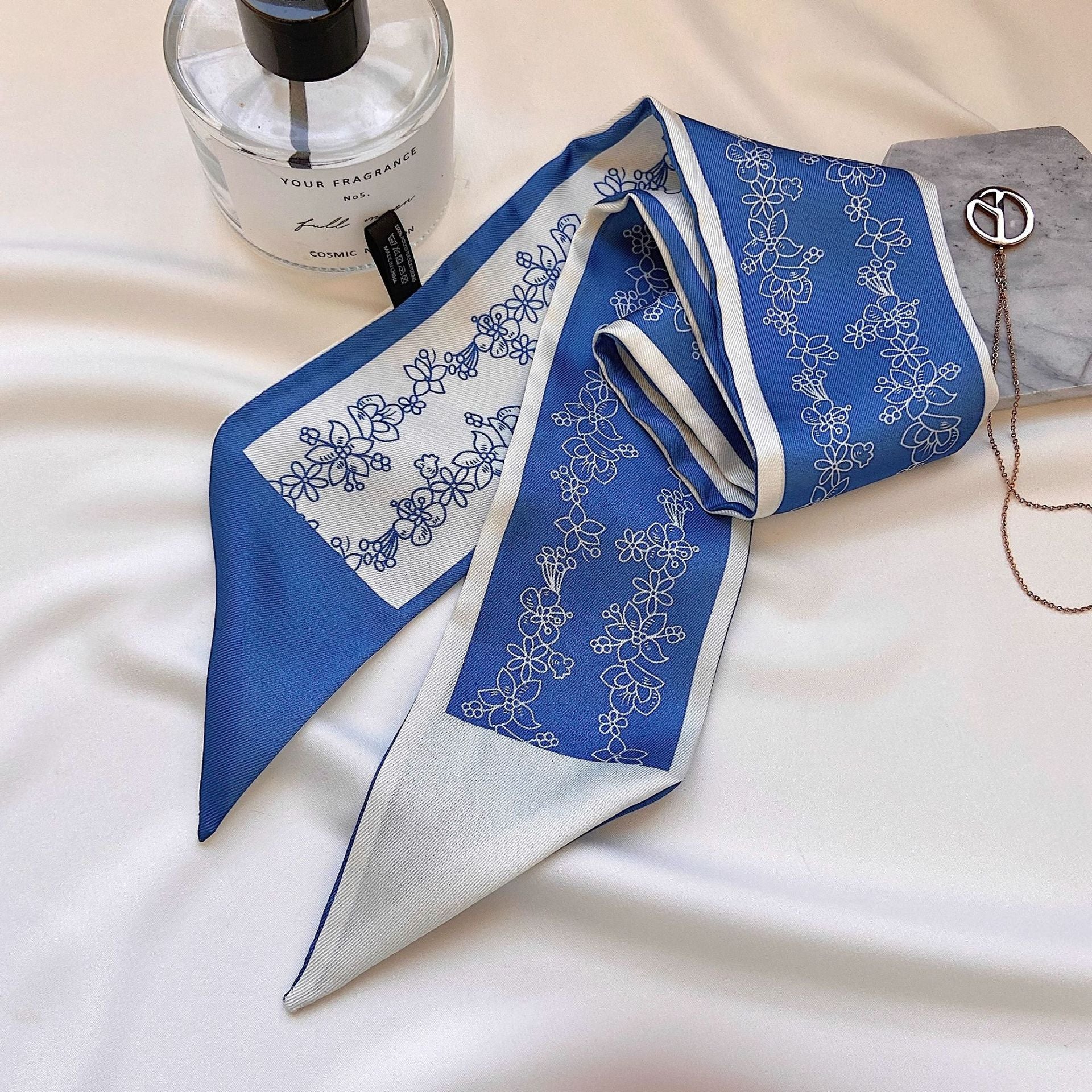 Chic geometric patterned hair scarf