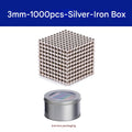 3mm balls, 1000 pieces, silver, tin box packaging (Pack of 1)
