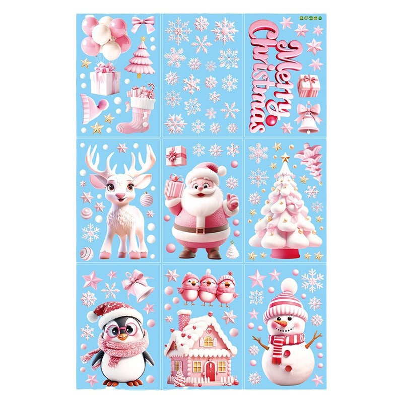 Reindeer themed holiday decor stickers