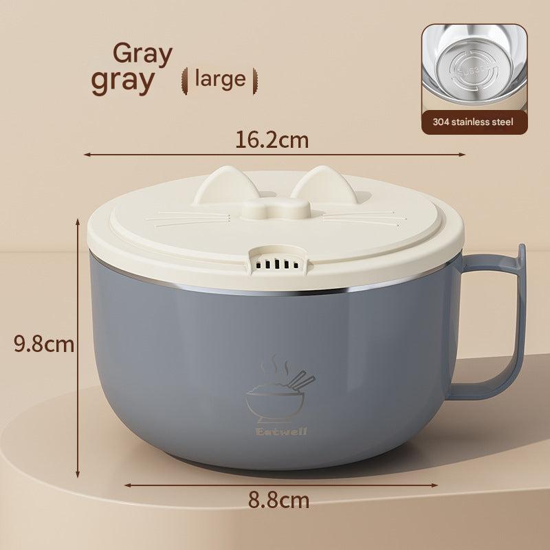 Large stainless steel bowl with lid for meals