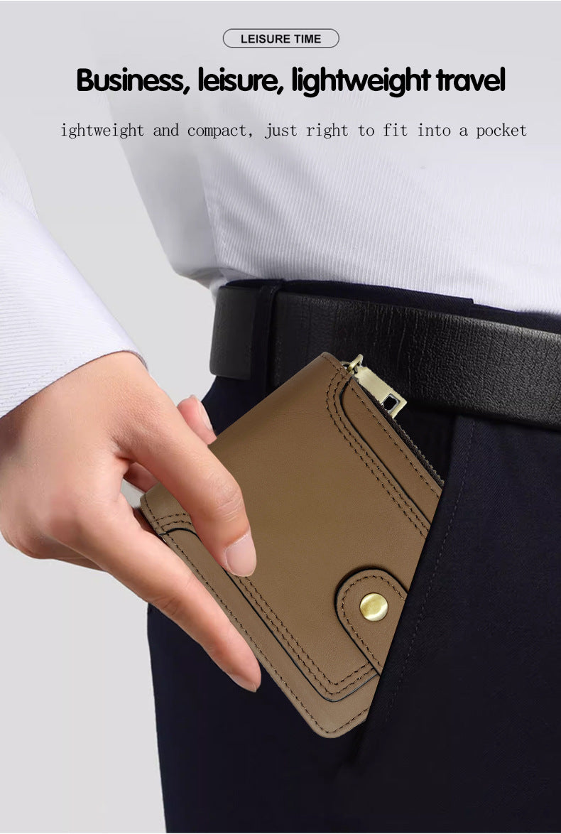 Compact leather wallet with versatile design
