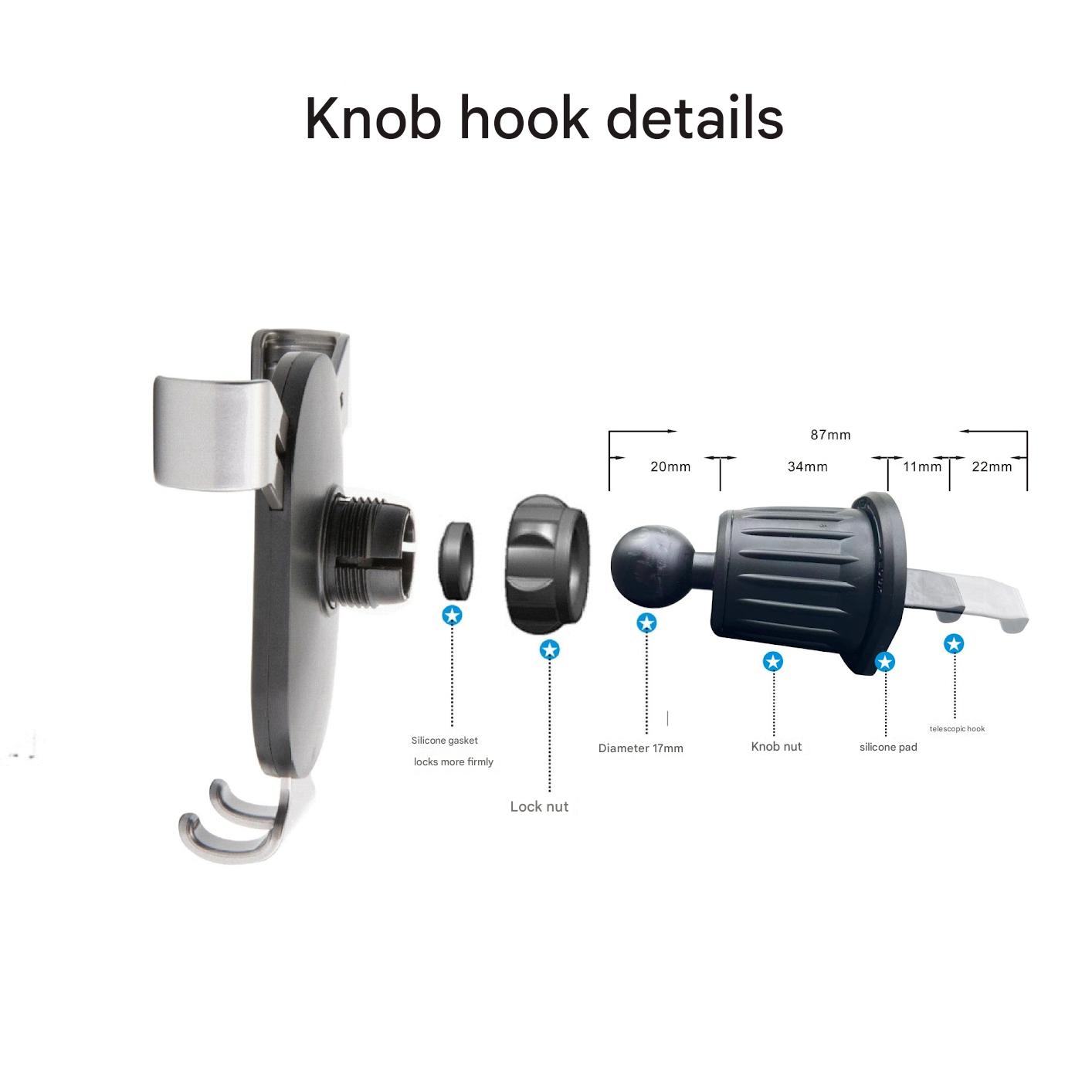Close-up of adjustable car phone holder