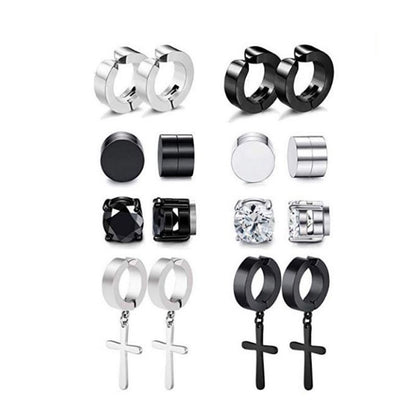 Elegant mixed color cross earrings