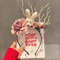 01#Christmas Headband - White Rabbit Branch Headband [With Light]