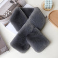 Dark Gray Double-Sided Plush Thick Scarf