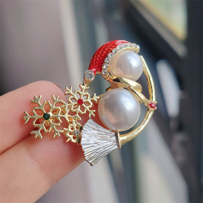 Close-Up of Snowman Brooch Pin