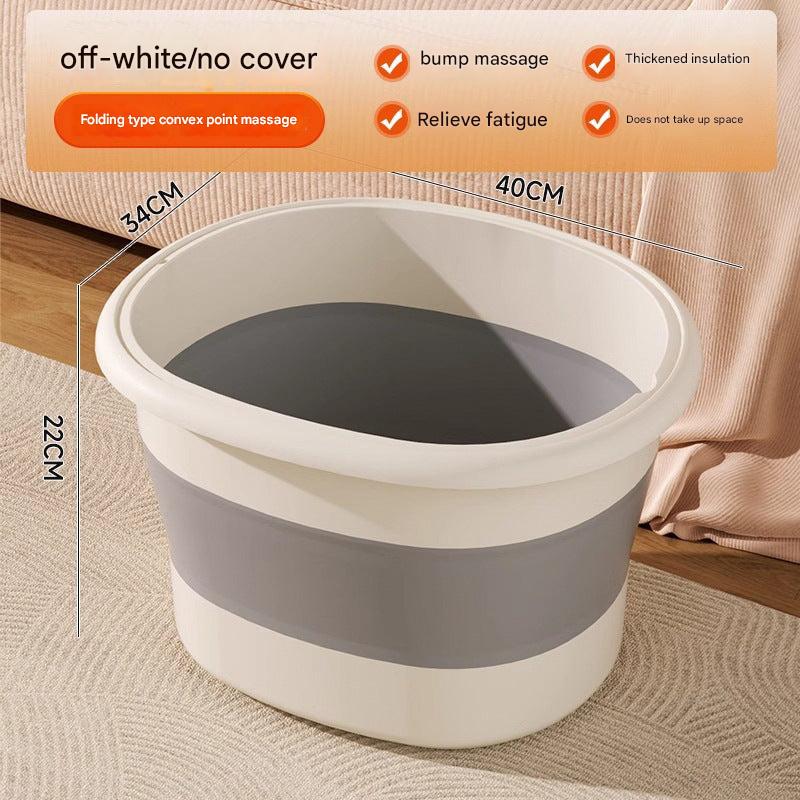 Folding foot soaking bucket in cream color