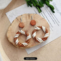 1-Wrapped Round White Brown Rattan