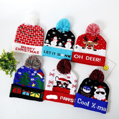 Colorful Christmas knit beanie hat 9