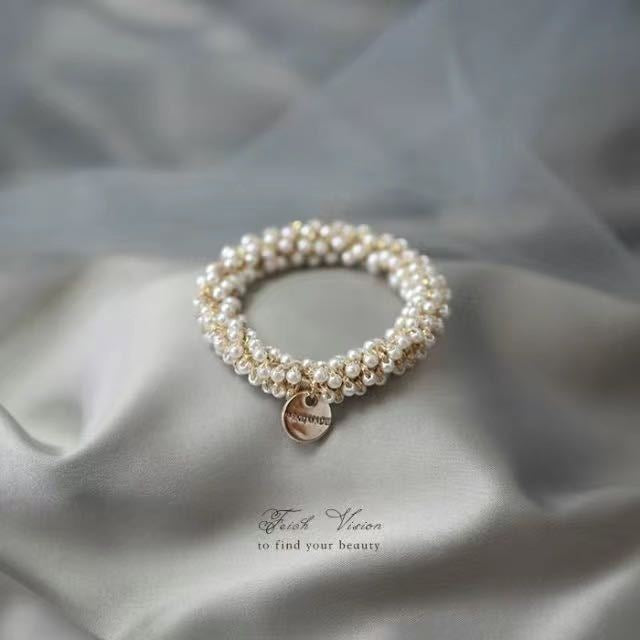 Chic Korean Pearl Hair Tie Bracelet Image 9