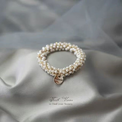 Chic Korean Pearl Hair Tie Bracelet Image 9