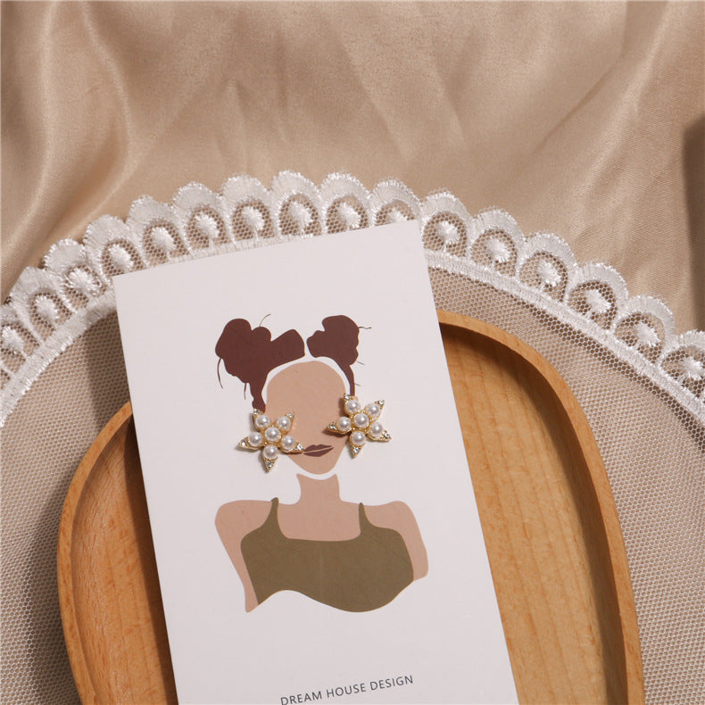 Lightweight Alloy Pearl Earrings