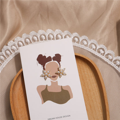 Lightweight Alloy Pearl Earrings