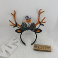 12#Pumpkin Bow Bat Golden Big Antler Headband