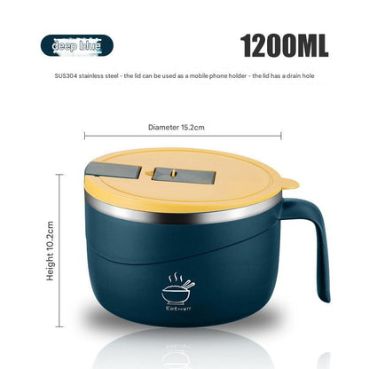 Large stainless steel bowl with lid for meals