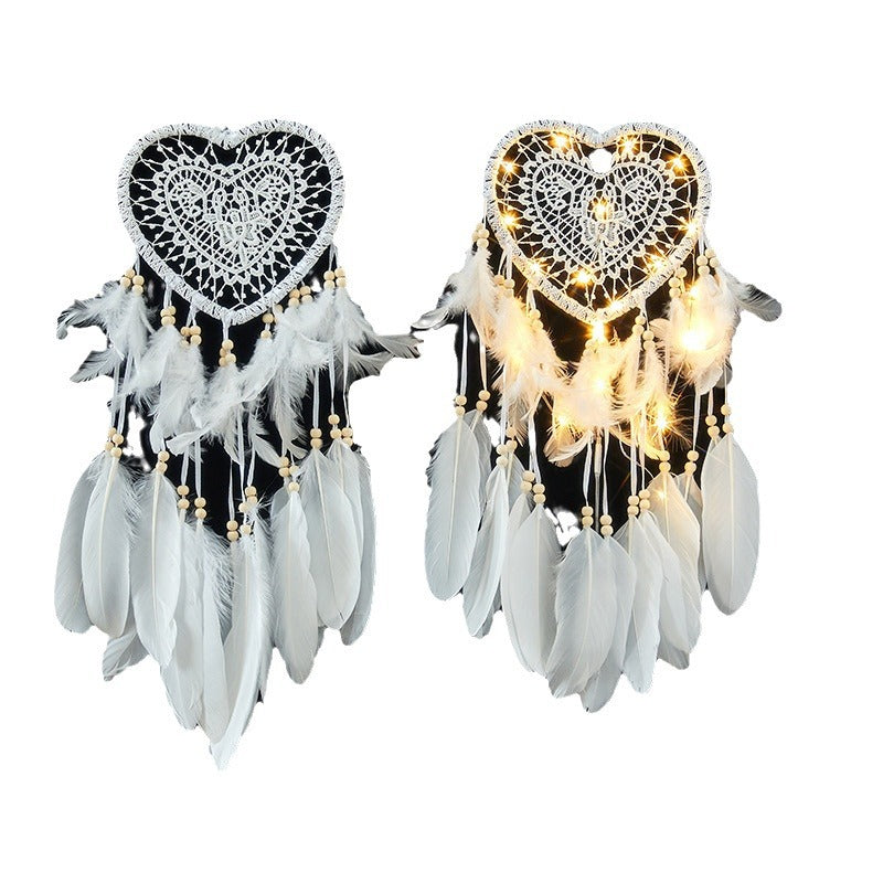 Fairy lights dreamcatcher for holiday decoration
