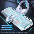 Wired Silver-White - [Ice Blue Light Tea Axis] + Wired Mouse + Headphones