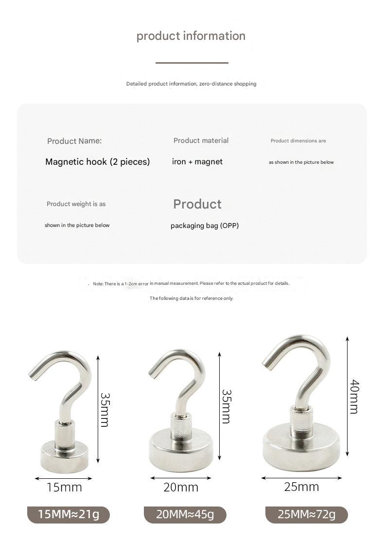 Set of two magnetic hooks in packaging