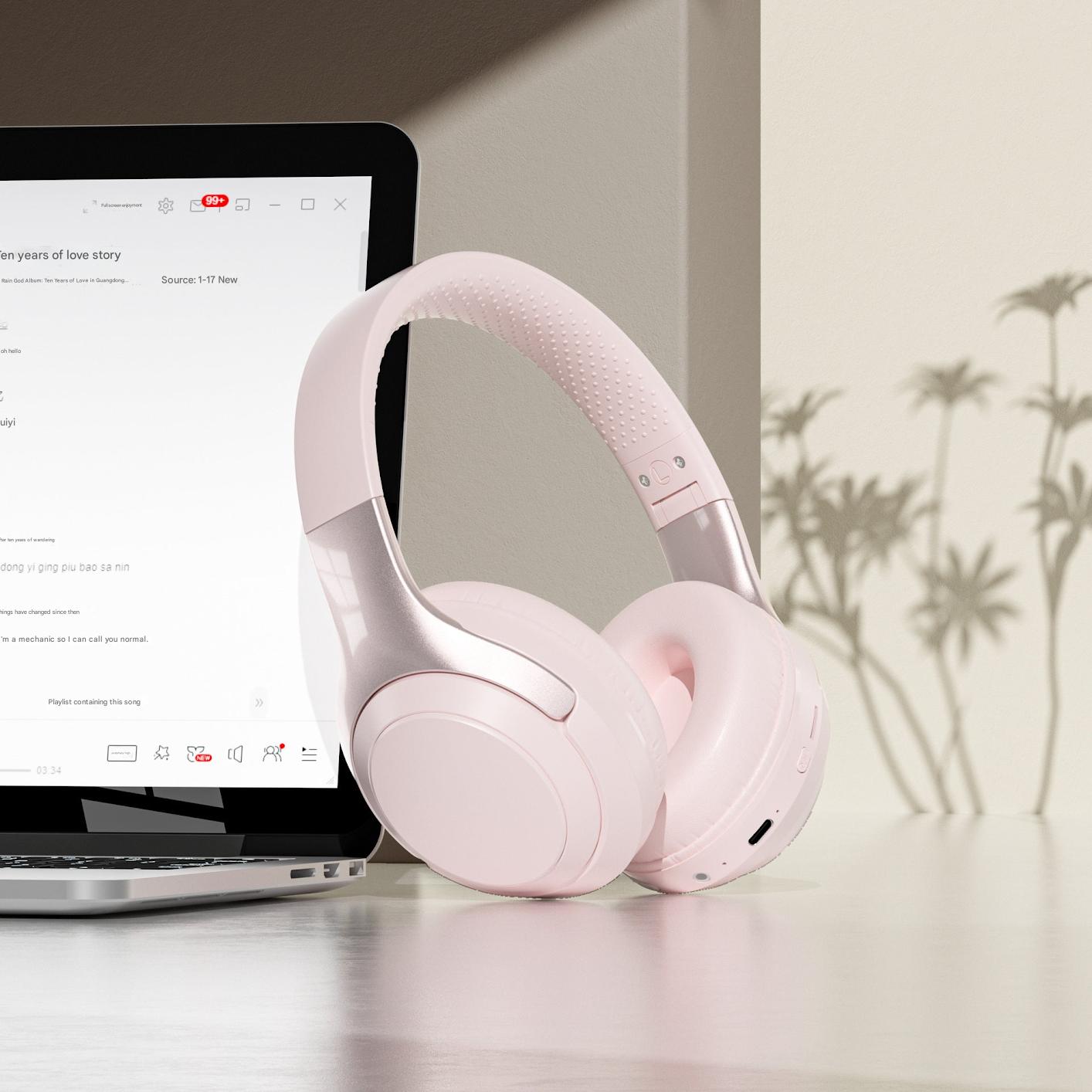 Wireless Bluetooth Headphones Front View