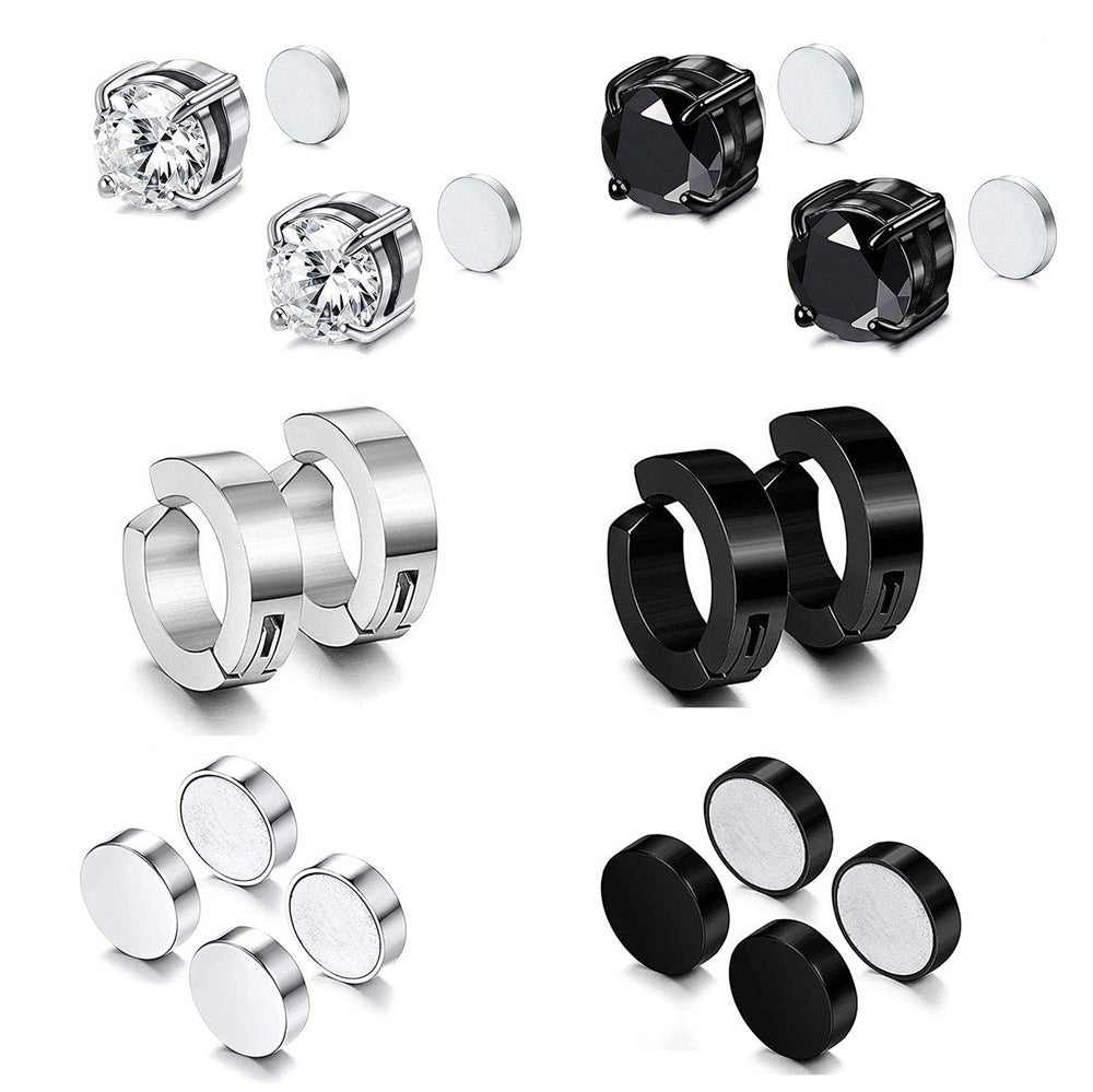 Titanium Steel Cross Zirconia Earring Image 2