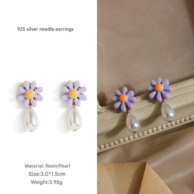 Lightweight Alloy Pearl Earrings