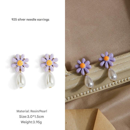 Lightweight Alloy Pearl Earrings