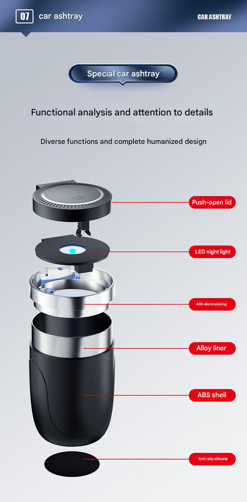 Heat-resistant car ashtray