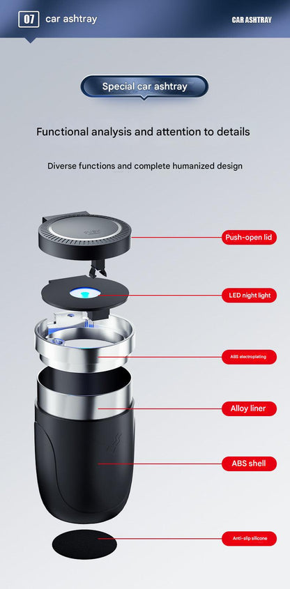 Heat-resistant car ashtray