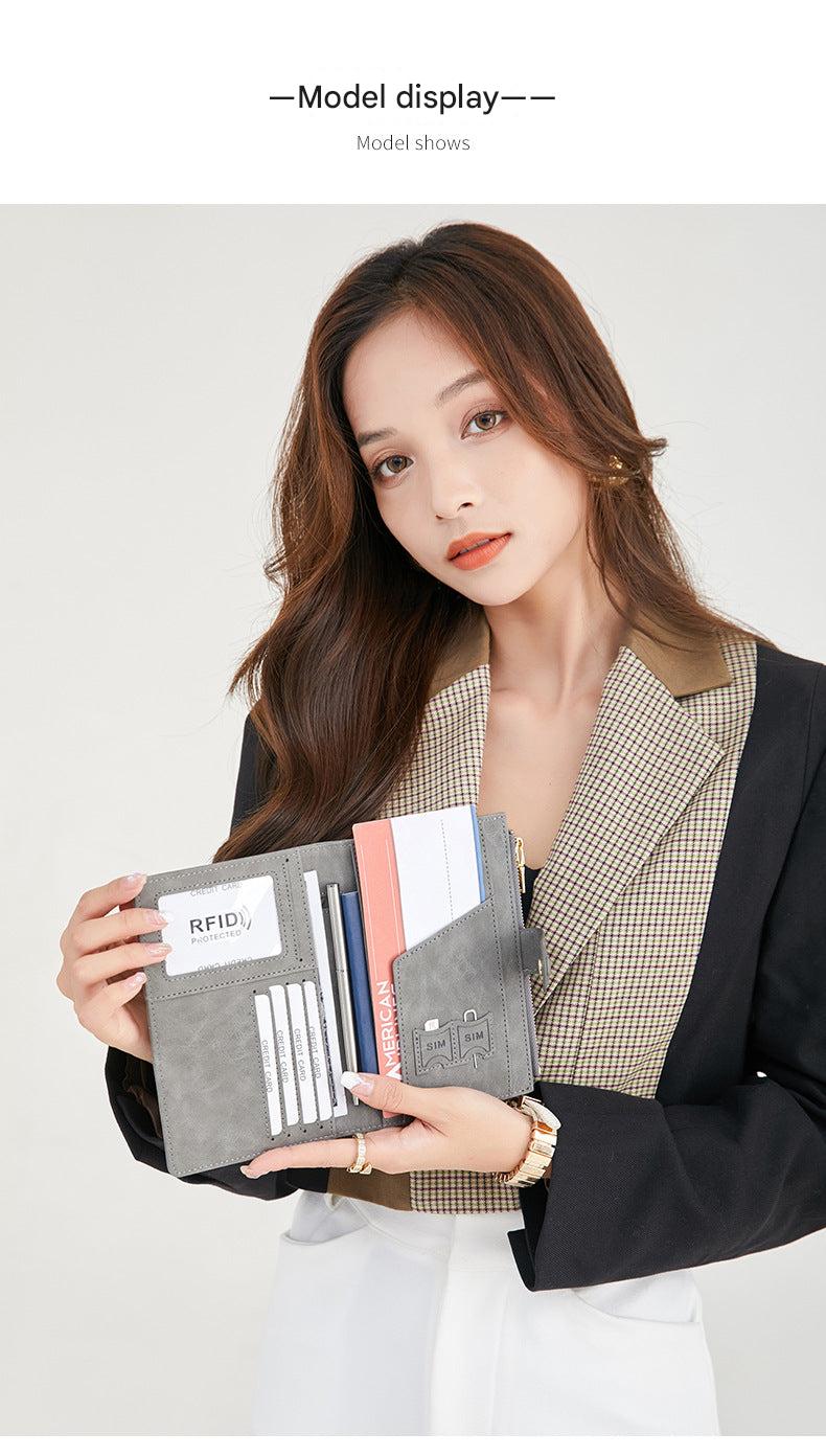 RFID passport holder in green