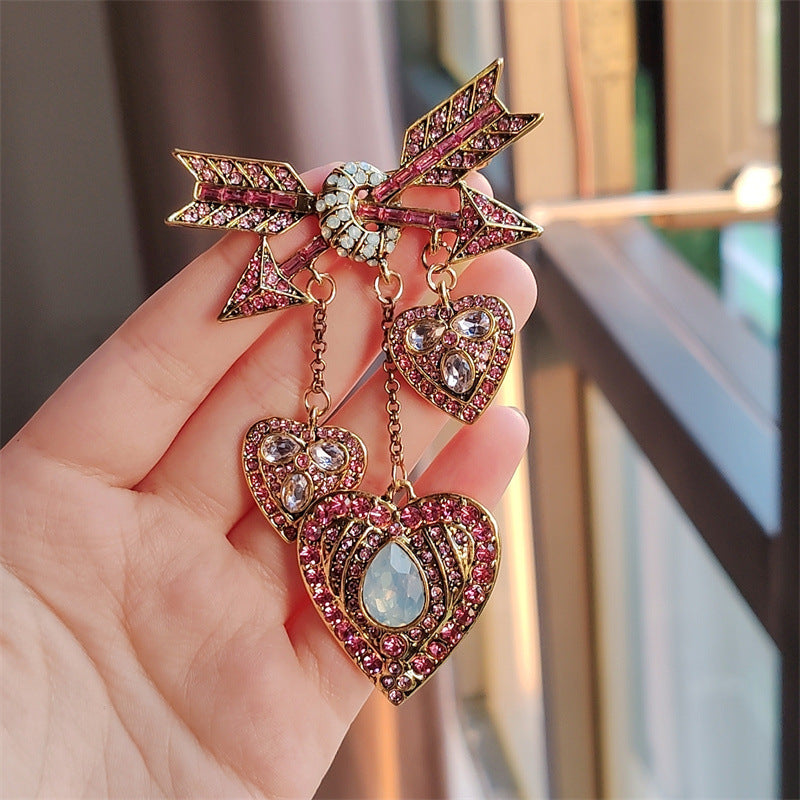 Close-up of unique tassel brooch for women