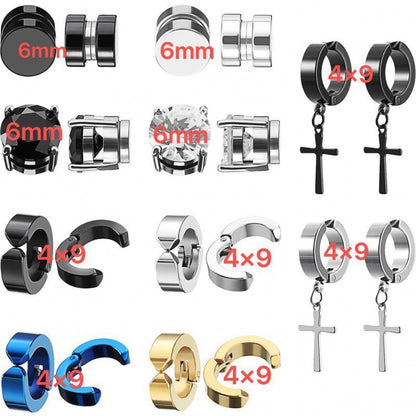 Titanium Steel Cross Zirconia Earring Image 5
