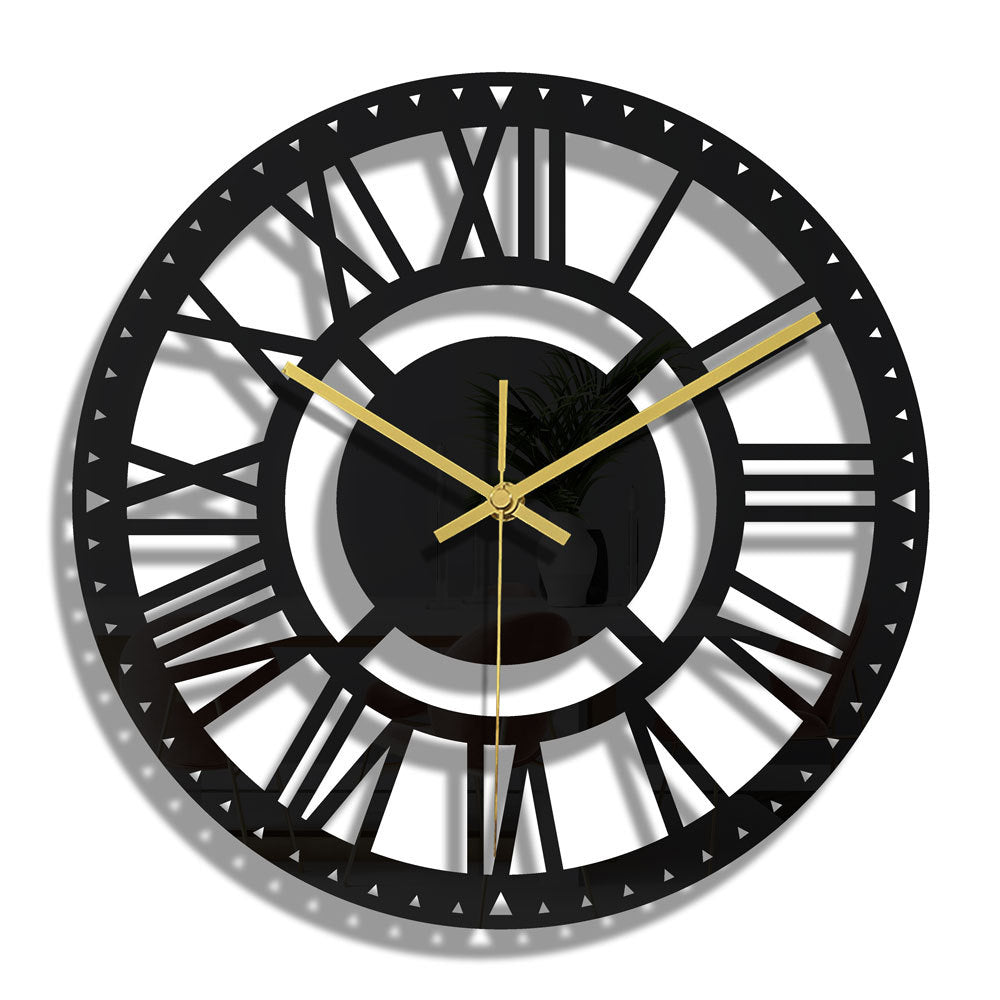 Stylish black acrylic round digital wall clock
