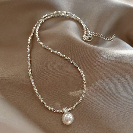 Chic Women's Silver Pearl Necklace Image 5