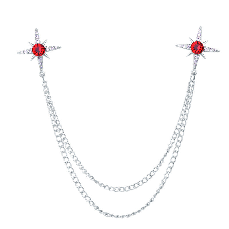Trendy fashion brooch with crystals in gold