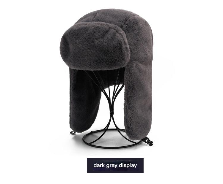 Winter earflap hat with triangular logo