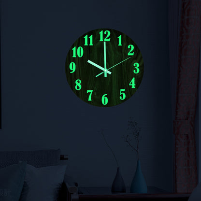 Silent moon phase clock with wooden texture