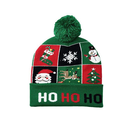 Colorful Christmas knit beanie hat 9