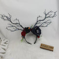 32#Skull Dark Flower Big Branch Headband [With Light]
