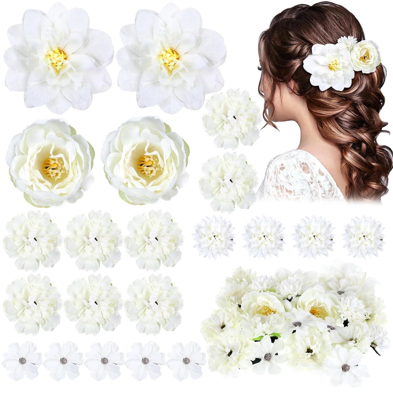 Floral hair clip set in various colors image 2