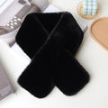 Black Double-Sided Plush Thick Scarf
