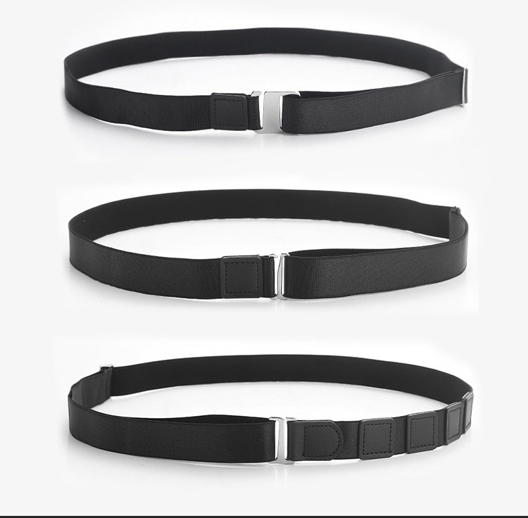 Shirt stay belt in use on men's formal shirt
