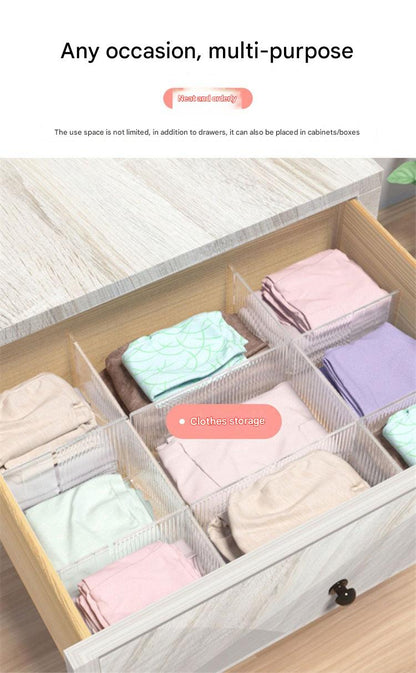 Durable plastic dividers for underwear storage
