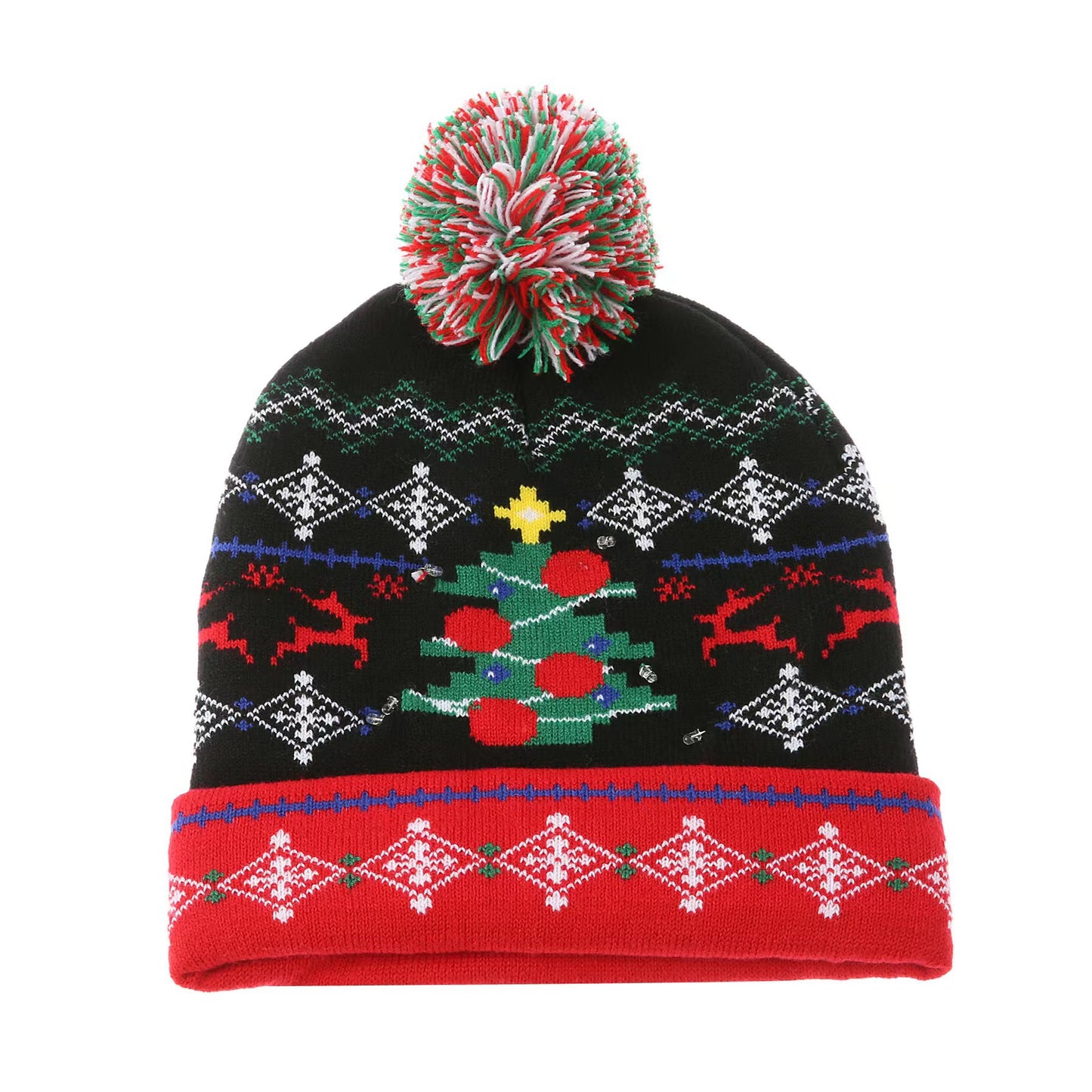 Colorful Christmas knit beanie hat 6