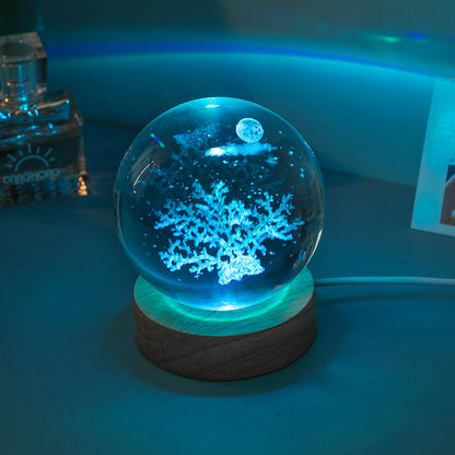 Elegant crystal ball night light glowing image 5