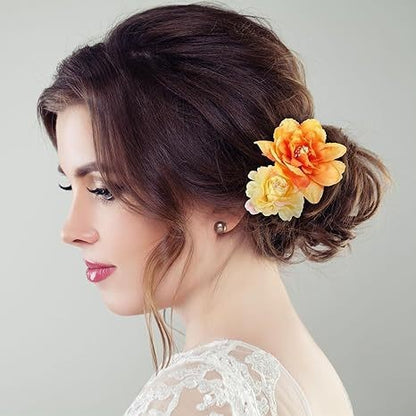 Bridal floral hair clips set image 5