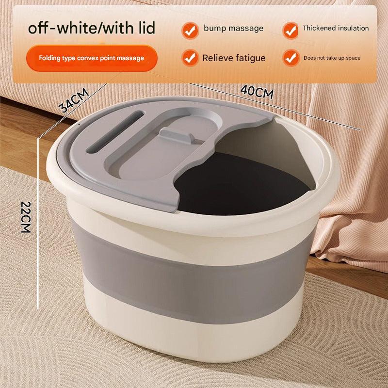 Folding foot soaking bucket in green color